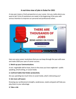Best and Genuine Job Portal In UAE - i12wrk
