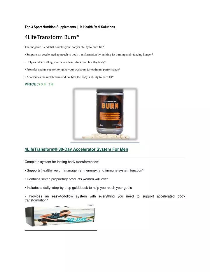 top 3 sport nutrition supplements us health real