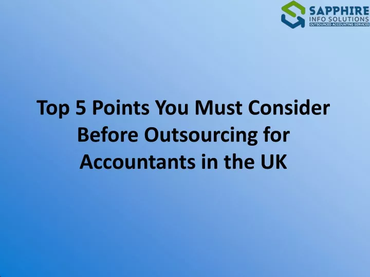 top 5 points you must consider before outsourcing