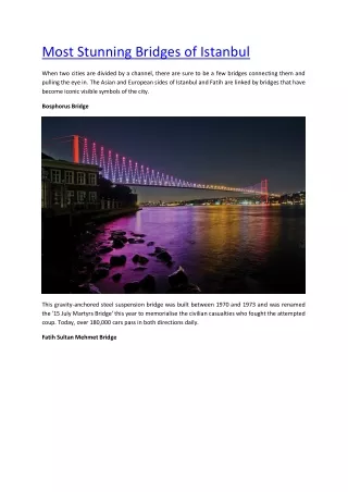 Most Stunning Bridges of Istanbul