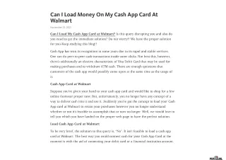 Can I load a Cash Card at Walmart?