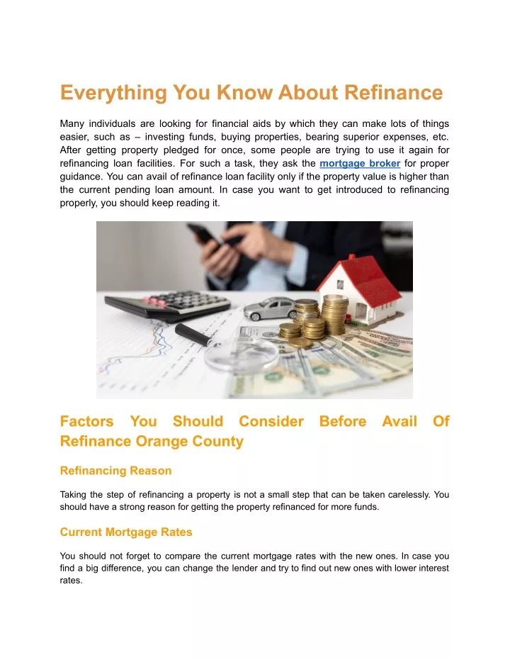 everything you know about refinance