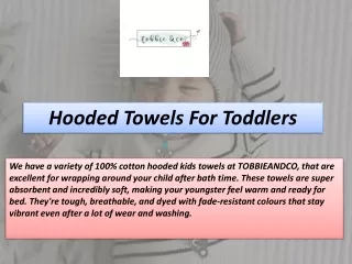 Hooded Towels For Toddlers