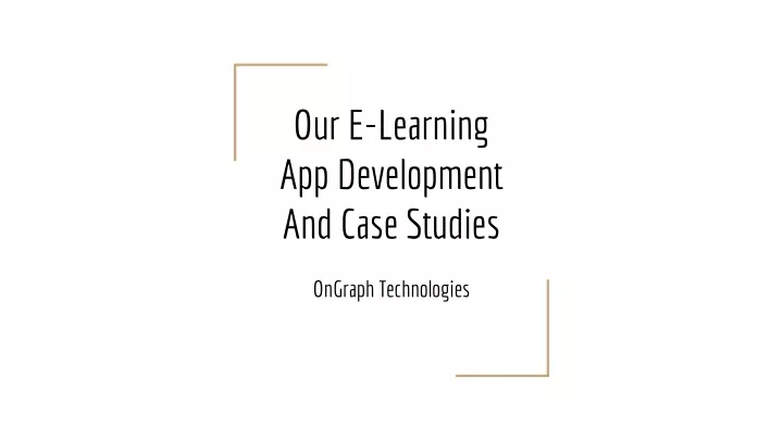 our e learning app development and case studies