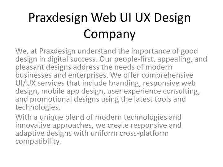 praxdesign web ui ux design company