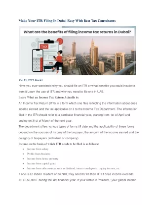 make your itr filing in dubai easy with best