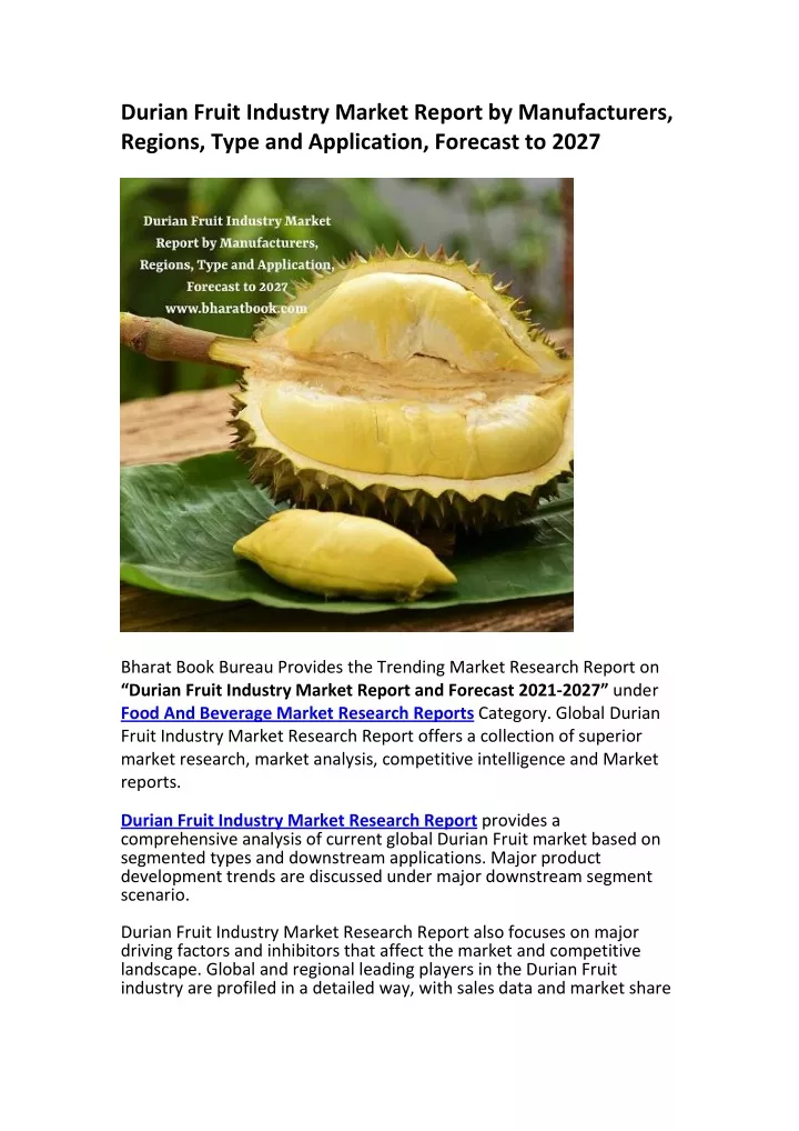 durian fruit industry market report
