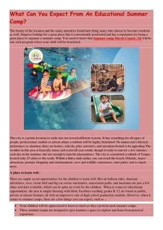 what can you expect from an educational summer