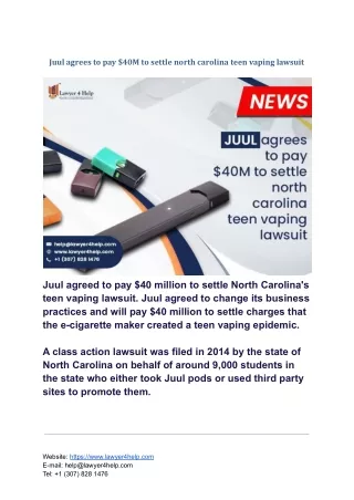 Juul agrees to pay $40M to settle north carolina teen vaping lawsuit