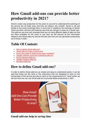 how gmail add ons can provide better productivity