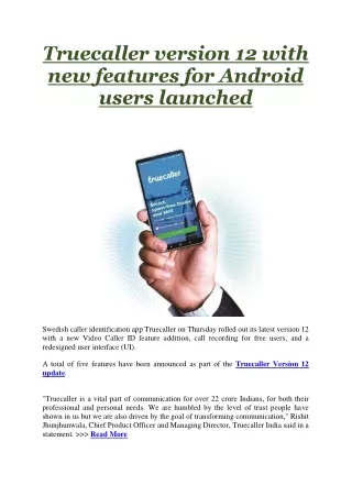 truecaller version 12 with new features
