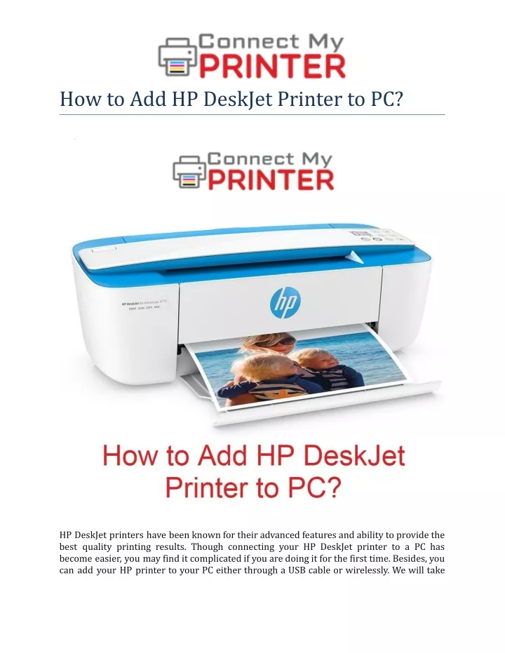 how to add hp deskjet printer to pc