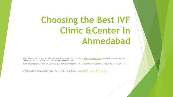 choosing the best ivf clinic center in ahmedabad