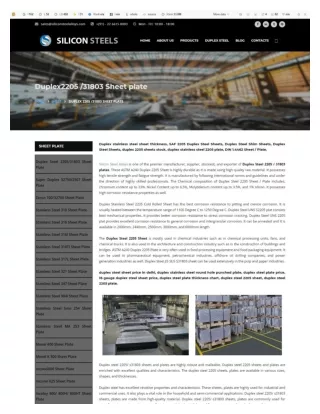 2205 duplex stainless steel data sheet, UNS S31803 Duplex Plate Suppliers
