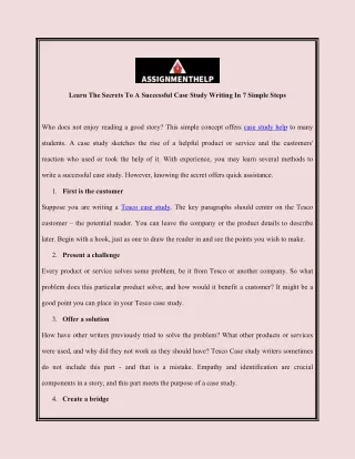 Learn The Secrets To A Successful Case Study Writing In 7 Simple Steps