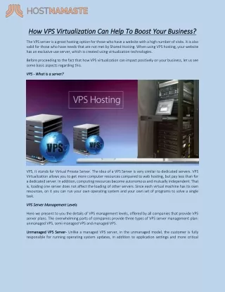 how vps virtualization can help to boost your
