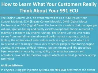 how to learn what your customers really think about your 991 ecu