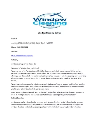 Window Cleaning Delray