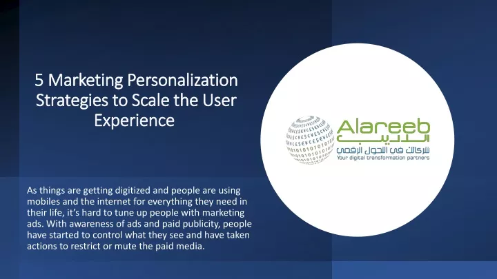 5 marketing personalization strategies to scale the user experience
