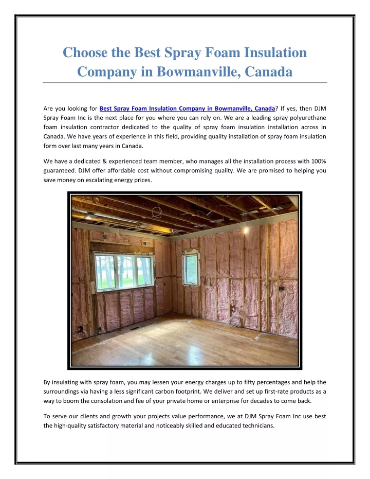 choose the best spray foam insulation company