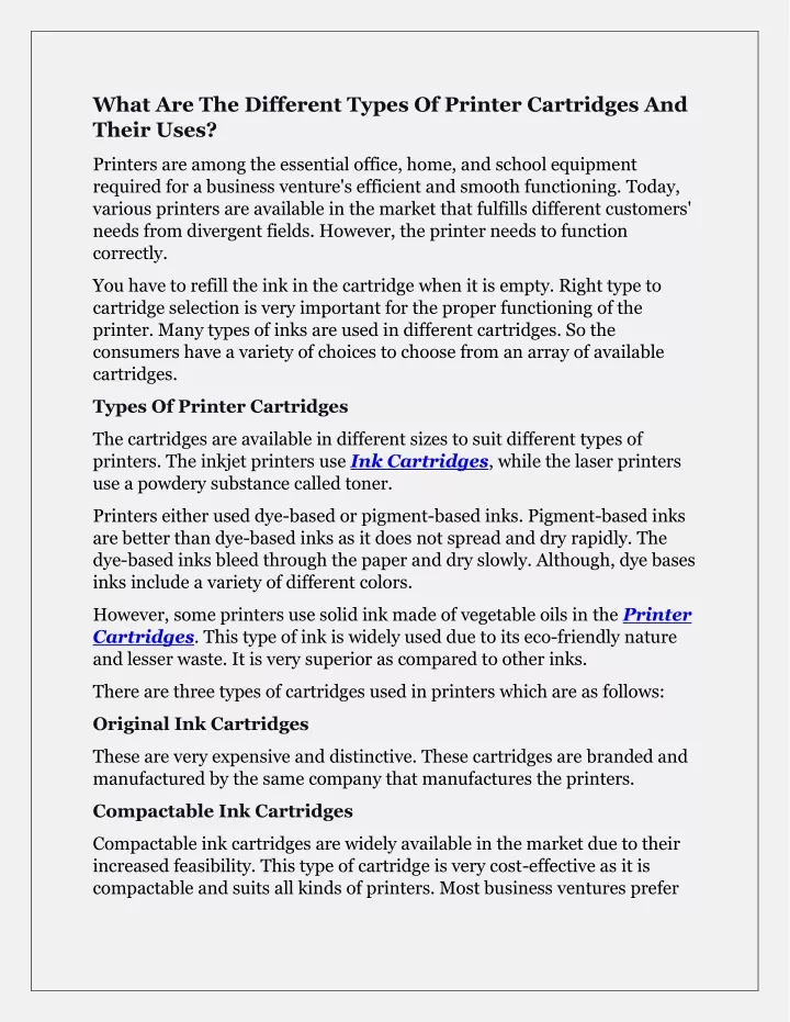 what are the different types of printer