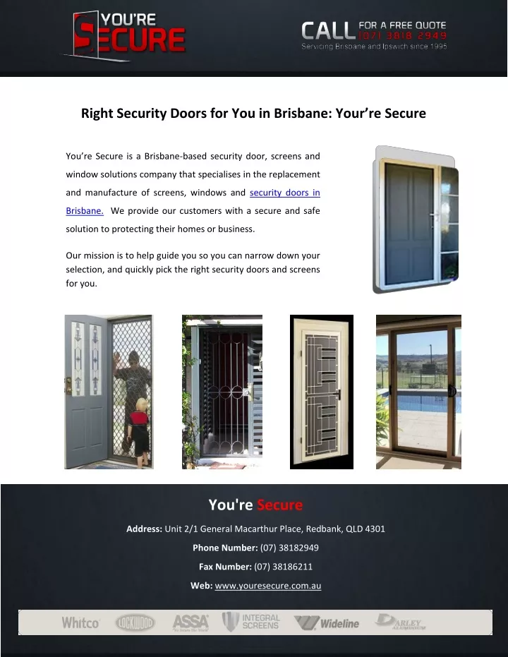 right security doors for you in brisbane your