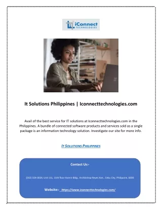 It Solutions Philippines | Iconnecttechnologies.com