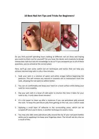 10 Best Nail Art Tips And Tricks For Beginners