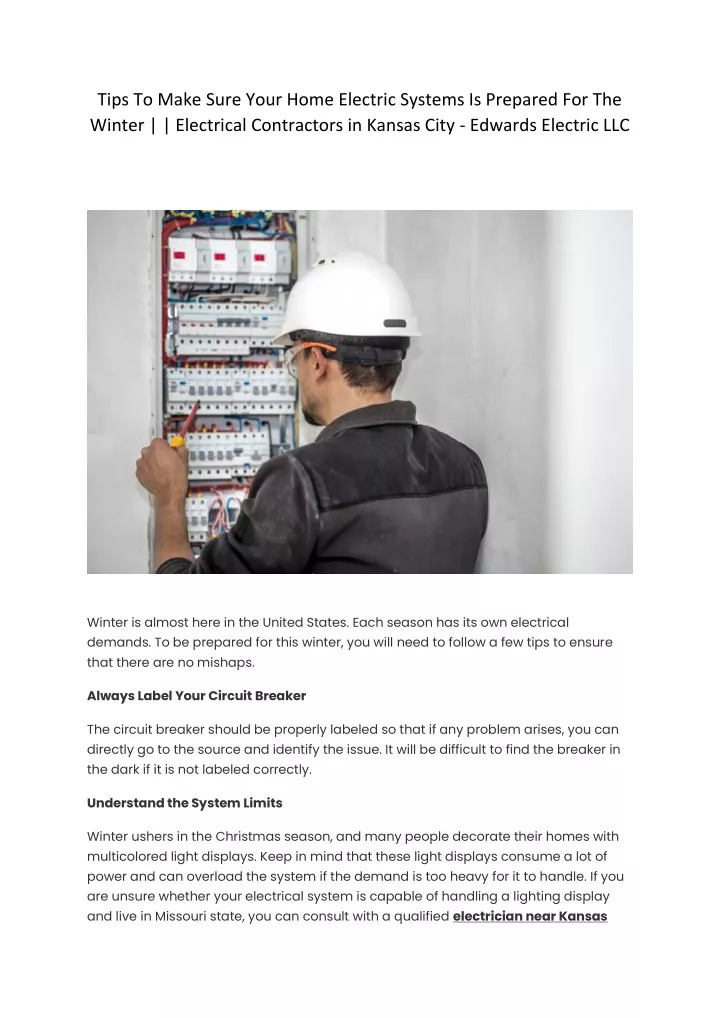 tips to make sure your home electric systems