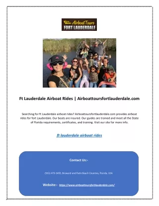 Ft Lauderdale Airboat Rides | Airboattoursfortlauderdale.com
