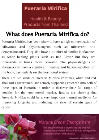 Pueraria Mirifica Supplement | Breast Enlargement Solution For Women