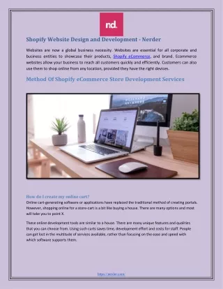 shopify website design and development nerder
