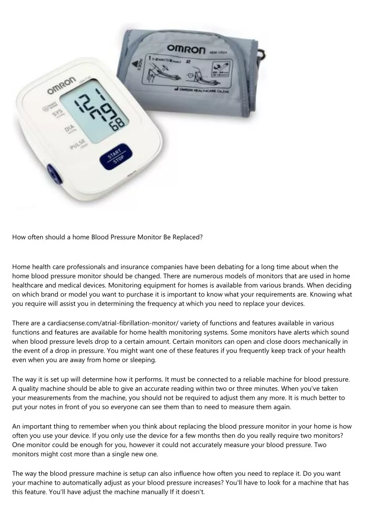 how often should a home blood pressure monitor