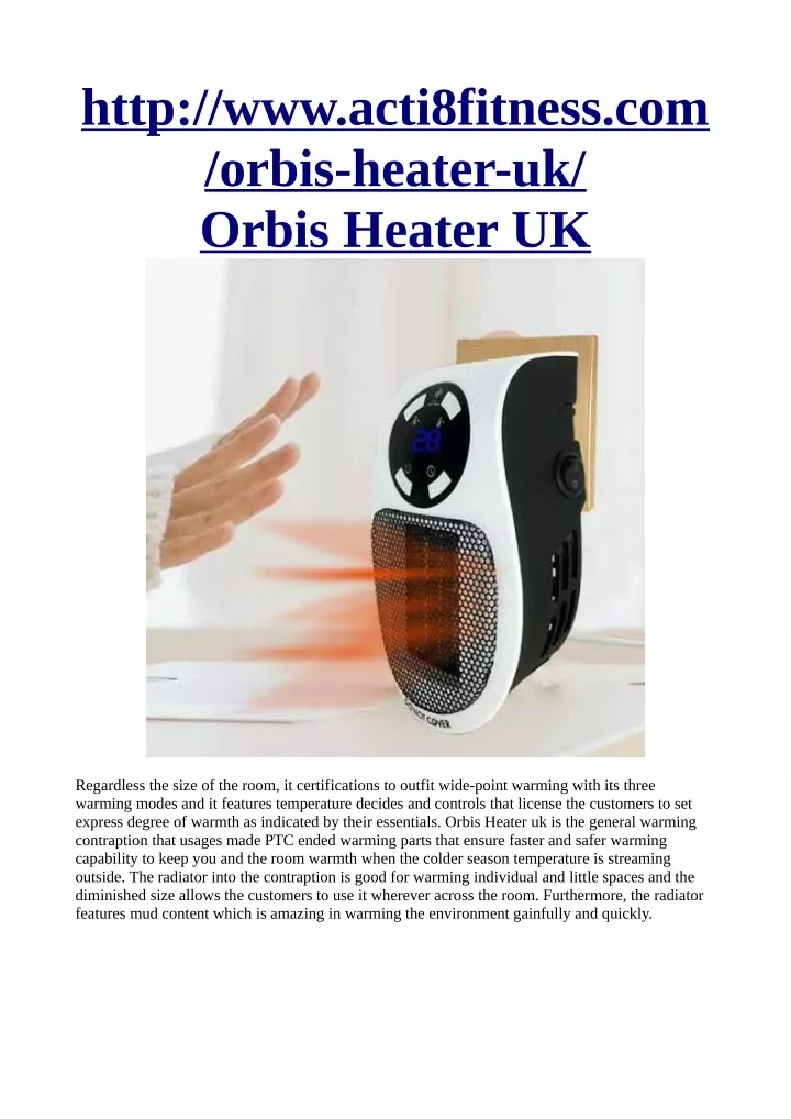 http www acti8fitness com orbis heater uk orbis