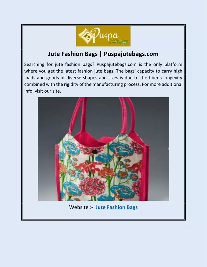 jute fashion bags puspajutebags com