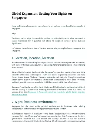 global expansion setting your sights on singapore