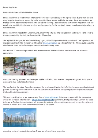 emaar beachfront