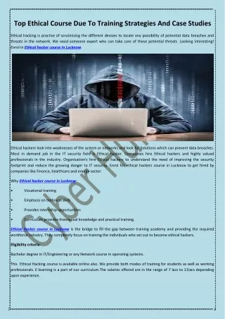 top ethical course due to training strategies