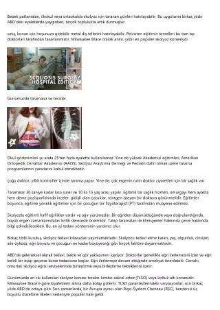 Skolyoz Korse Tedavisi