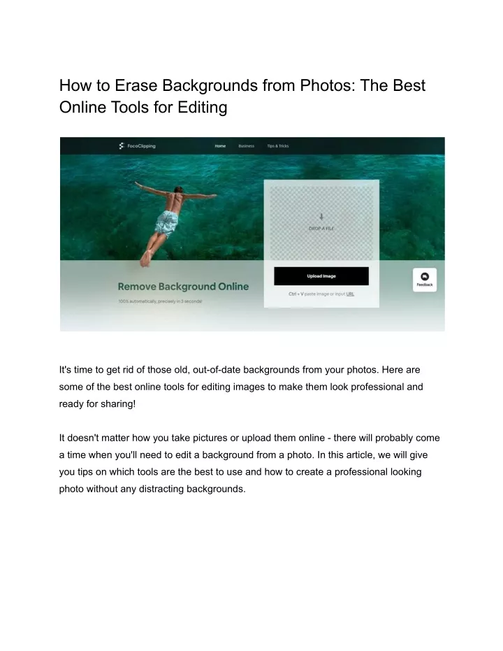 how to erase backgrounds from photos the best