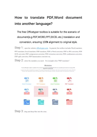 How to translate PDF,Word document into another language?