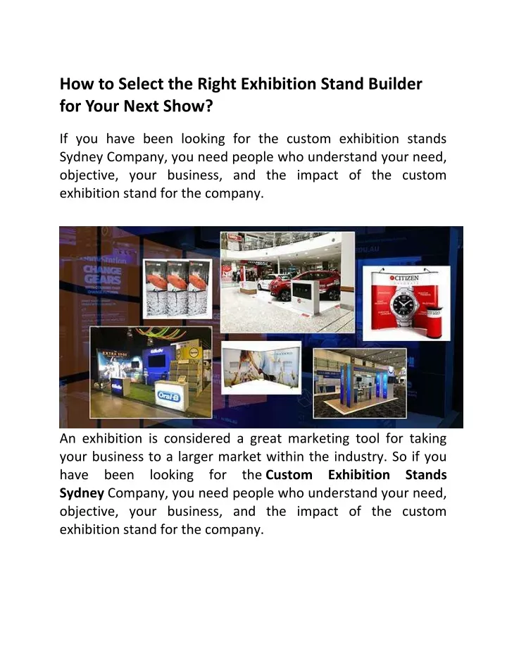 how to select the right exhibition stand builder