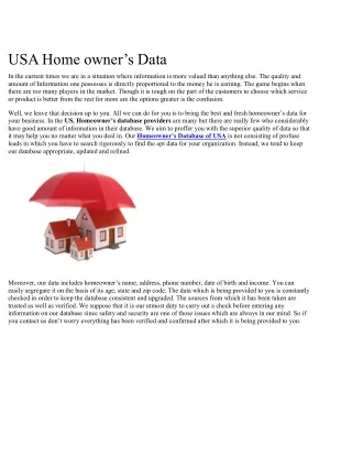 US Homeowners List, Homeowners Data | Telemarketingbpoleads.com