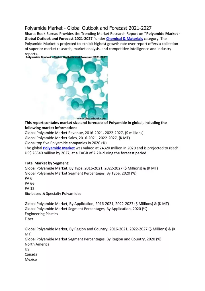 polyamide market global outlook and forecast 2021