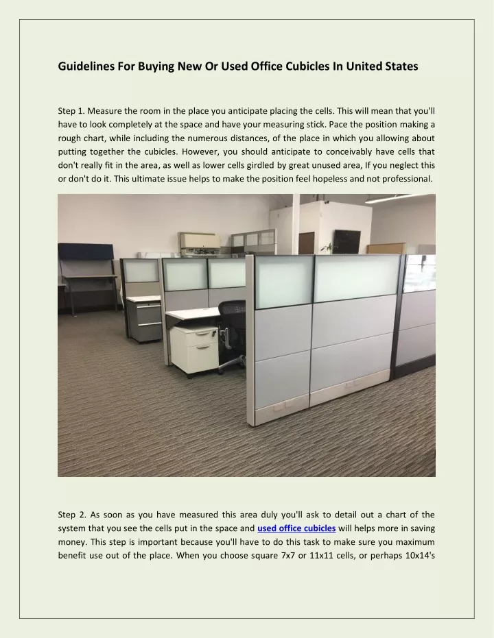 guidelines for buying new or used office cubicles