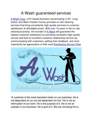 A Wash guaranteed services
