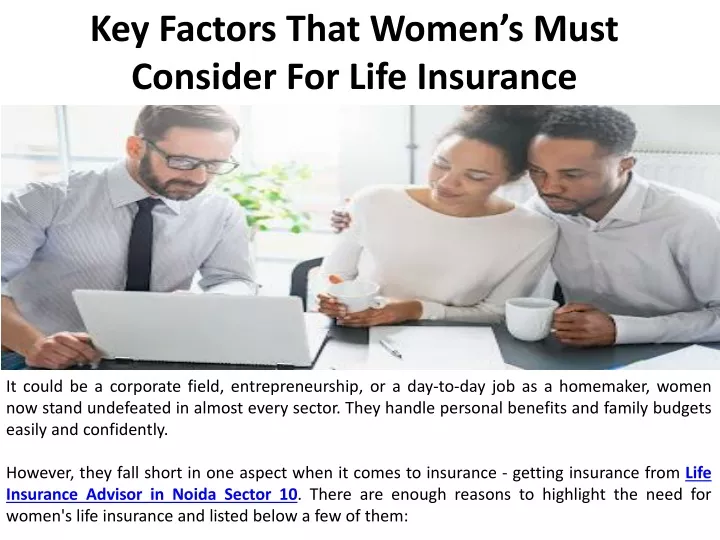 key factors that women s must consider for life