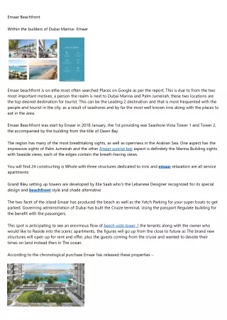 emaar beachfront