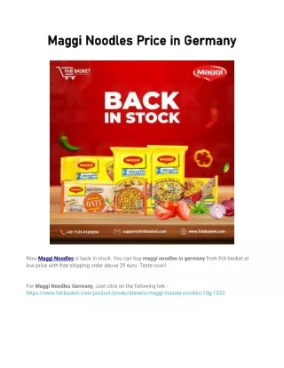 Maggi Noodles Price in Germany