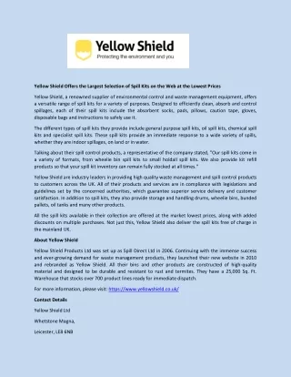 yellow shield offers the largest selection